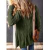 imageSHEWIN Women Open Front Side Slit 2024 Long Sleeve Oversized Cardigan Sweaters Knit Coats with PockrtsGreen