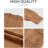 imageSHEWIN Women Open Front Side Slit 2024 Long Sleeve Oversized Cardigan Sweaters Knit Coats with PockrtsKhaki