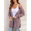 imageSHEWIN Women Open Front Side Slit 2024 Long Sleeve Oversized Cardigan Sweaters Knit Coats with PockrtsPurple