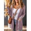 imageSHEWIN Women Open Front Side Slit 2024 Long Sleeve Oversized Cardigan Sweaters Knit Coats with PockrtsPurple