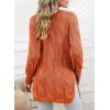 imageSHEWIN Women Open Front Side Slit 2024 Long Sleeve Oversized Cardigan Sweaters Knit Coats with PockrtsRed