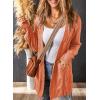 imageSHEWIN Women Open Front Side Slit 2024 Long Sleeve Oversized Cardigan Sweaters Knit Coats with PockrtsRed