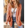 imageSHEWIN Women Open Front Side Slit 2024 Long Sleeve Oversized Cardigan Sweaters Knit Coats with PockrtsRed