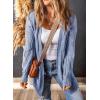 imageSHEWIN Women Open Front Side Slit 2024 Long Sleeve Oversized Cardigan Sweaters Knit Coats with PockrtsSky Blue