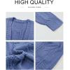 imageSHEWIN Women Open Front Side Slit 2024 Long Sleeve Oversized Cardigan Sweaters Knit Coats with PockrtsSky Blue