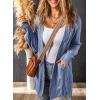 imageSHEWIN Women Open Front Side Slit 2024 Long Sleeve Oversized Cardigan Sweaters Knit Coats with PockrtsSky Blue