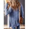 imageSHEWIN Women Open Front Side Slit 2024 Long Sleeve Oversized Cardigan Sweaters Knit Coats with PockrtsSky Blue