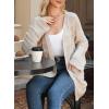 imageSHEWIN Womens Open Front Lightweight Cardigan Casual Long Sleeve Knit Loose Sweaters OutwearApricot