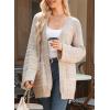 imageSHEWIN Womens Open Front Lightweight Cardigan Casual Long Sleeve Knit Loose Sweaters OutwearApricot