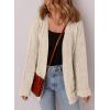 imageSHEWIN Womens Open Front Lightweight Cardigan Casual Long Sleeve Knit Loose Sweaters OutwearBeige