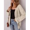 imageSHEWIN Womens Open Front Lightweight Cardigan Casual Long Sleeve Knit Loose Sweaters OutwearBeige