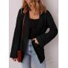 imageSHEWIN Womens Open Front Lightweight Cardigan Casual Long Sleeve Knit Loose Sweaters OutwearBlack