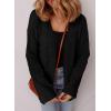 imageSHEWIN Womens Open Front Lightweight Cardigan Casual Long Sleeve Knit Loose Sweaters OutwearBlack