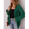 imageSHEWIN Womens Open Front Lightweight Cardigan Casual Long Sleeve Knit Loose Sweaters OutwearBlackish Green