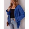 imageSHEWIN Womens Open Front Lightweight Cardigan Casual Long Sleeve Knit Loose Sweaters OutwearDark Blue