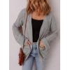 imageSHEWIN Womens Open Front Lightweight Cardigan Casual Long Sleeve Knit Loose Sweaters OutwearGrey