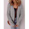 imageSHEWIN Womens Open Front Lightweight Cardigan Casual Long Sleeve Knit Loose Sweaters OutwearGrey