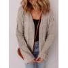 imageSHEWIN Womens Open Front Lightweight Cardigan Casual Long Sleeve Knit Loose Sweaters OutwearKhaki