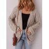 imageSHEWIN Womens Open Front Lightweight Cardigan Casual Long Sleeve Knit Loose Sweaters OutwearKhaki