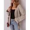 imageSHEWIN Womens Open Front Lightweight Cardigan Casual Long Sleeve Knit Loose Sweaters OutwearKhaki
