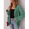 imageSHEWIN Womens Open Front Lightweight Cardigan Casual Long Sleeve Knit Loose Sweaters OutwearMist Green