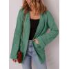 imageSHEWIN Womens Open Front Lightweight Cardigan Casual Long Sleeve Knit Loose Sweaters OutwearMist Green