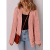 imageSHEWIN Womens Open Front Lightweight Cardigan Casual Long Sleeve Knit Loose Sweaters OutwearPink