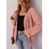 imageSHEWIN Womens Open Front Lightweight Cardigan Casual Long Sleeve Knit Loose Sweaters OutwearPink