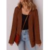 imageSHEWIN Womens Open Front Lightweight Cardigan Casual Long Sleeve Knit Loose Sweaters OutwearReddish Brown