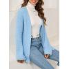 imageSHEWIN Womens Open Front Sweater Cardigan Casual Long Sleeve Knit Lightweight Outwear CoatBeau Blue