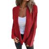 imageSHEWIN Womens Open Front Sweater Cardigan Casual Long Sleeve Knit Lightweight Outwear CoatFiery Red