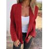 imageSHEWIN Womens Open Front Sweater Cardigan Casual Long Sleeve Knit Lightweight Outwear CoatFiery Red