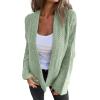 imageSHEWIN Womens Open Front Sweater Cardigan Casual Long Sleeve Knit Lightweight Outwear CoatLaurel Green