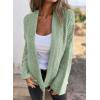 imageSHEWIN Womens Open Front Sweater Cardigan Casual Long Sleeve Knit Lightweight Outwear CoatLaurel Green