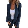 imageSHEWIN Womens Open Front Sweater Cardigan Casual Long Sleeve Knit Lightweight Outwear CoatNavy Blue