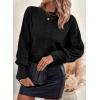 imageSHEWIN Womens Sweaters 2025 Casual Crewneck Long Sleeve Lightweight Checkered Knit Knit Pullover Sweater TopsBlack