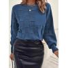 imageSHEWIN Womens Sweaters 2025 Casual Crewneck Long Sleeve Lightweight Checkered Knit Knit Pullover Sweater TopsDark Blue