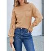 imageSHEWIN Womens Sweaters 2025 Casual Crewneck Long Sleeve Lightweight Checkered Knit Knit Pullover Sweater TopsKhaki