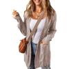 imageSHEWIN Women Open Front Side Slit 2024 Long Sleeve Oversized Cardigan Sweaters Knit Coats with PockrtsApricot