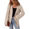 imageSHEWIN Womens Open Front Lightweight Cardigan Casual Long Sleeve Knit Loose Sweaters OutwearApricot