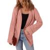 imageSHEWIN Womens Open Front Lightweight Cardigan Casual Long Sleeve Knit Loose Sweaters OutwearPink
