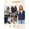 imageSHEWIN Jackets for Women Casual Long Sleeve Drawstring Fuzzy Sherpa Hooded Zip Up Jacket Coats With PocketsBlue
