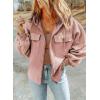 imageSHEWIN Jackets for Women Casual Long Sleeve Drawstring Fuzzy Sherpa Hooded Zip Up Jacket Coats With PocketsPink