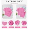 imageSHEWIN Womens 2 Piece Lounge Sets for Women Casual Waffle Knit Short Sleeve Tops and Wide Leg Pants Tracksuit SetPink