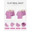 imageSHEWIN Two 2 Piece Sets for Women Short Sleeve Shirts High Waisted Shorts with Pockets Pajamas Lounge Matching SetPurple