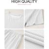 imageSHEWIN Two 2 Piece Sets for Women Short Sleeve Shirts High Waisted Shorts with Pockets Pajamas Lounge Matching SetWhite