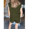 imageSHEWIN Womens 2 Piece Lounge Sets Casual Cap Sleeve Pullover Tops and Drawstring Shorts Tracksuit SetsDark Green