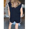 imageSHEWIN Womens 2 Piece Lounge Sets Casual Cap Sleeve Pullover Tops and Drawstring Shorts Tracksuit SetsNavy Blue