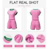 imageSHEWIN Womens 2 Piece Lounge Sets Casual Cap Sleeve Pullover Tops and Drawstring Shorts Tracksuit SetsPink