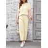 imageSHEWIN Womens 2 Piece Lounge Sets For Women Casual Long Sleeve Tops and Wide Leg Pants Matching SetApricot